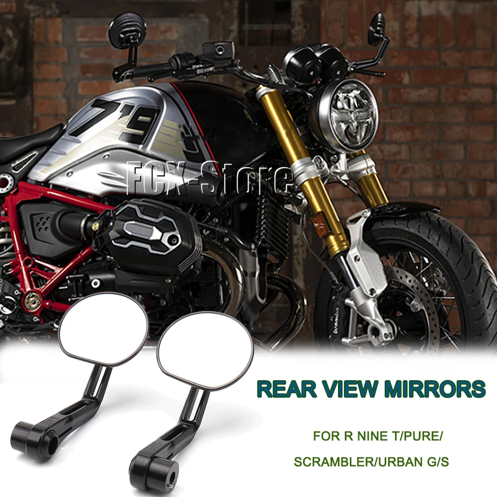 For BMW Rninet Scrambler R NineT Pure RNINET Urban G/S New Motorcycle Rearview Mirror Handlebar Mirror Black/Silver Accessories