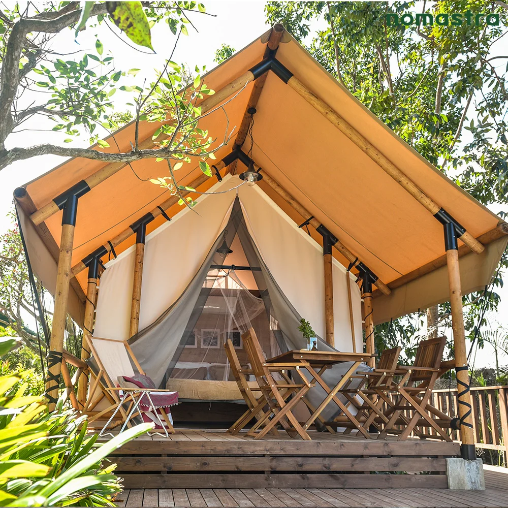 

Premium Timber Safari Tent Eco-Friendly Glamping Cabin for Resorts Durable Steel Frame Safari Tent Luxury Modular Glamping Tent