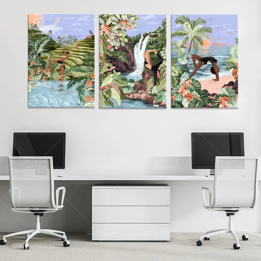 Yoga Girl | Affizi Yoga | Nautical Impressions | Art Tropical | Illustration Botany | Decorative Boho Style | Art Self Care | Im