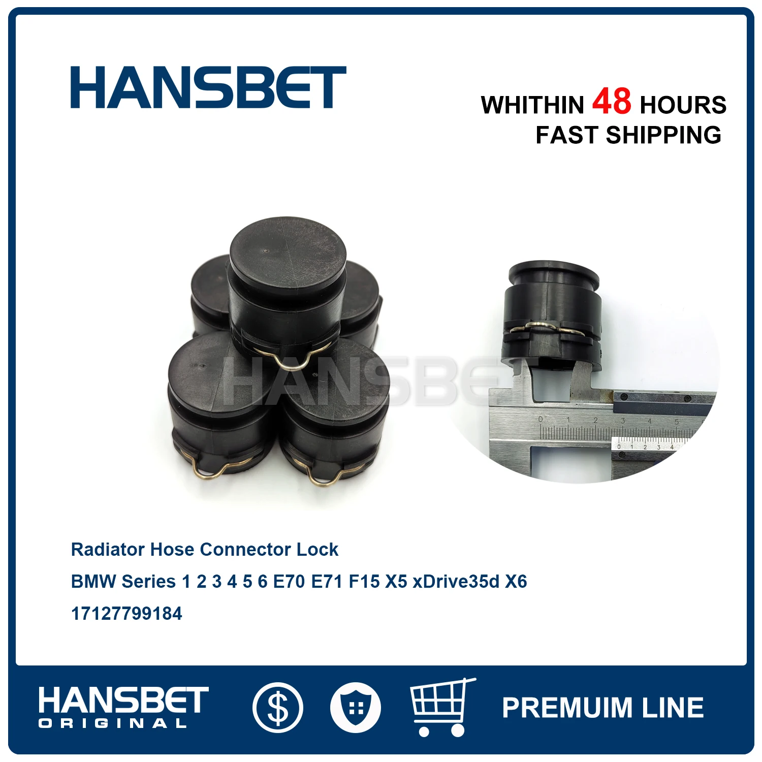 

BMW Series 1 2 3 4 5 6 Radiator Hose Connector Lock 17127799184 E70 E71 F15 X5 xDrive35d X6 HANSBET
