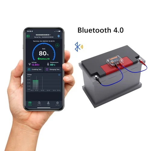 Imagen 2 del producto Monitor de batería inalámbrico BM6 para coche, control de salud, APP, probador de batería para Android IOS, 12V, Bluetooth 4,0 comprobador de batería coche cargador de baterias para automovil comprobador de batería