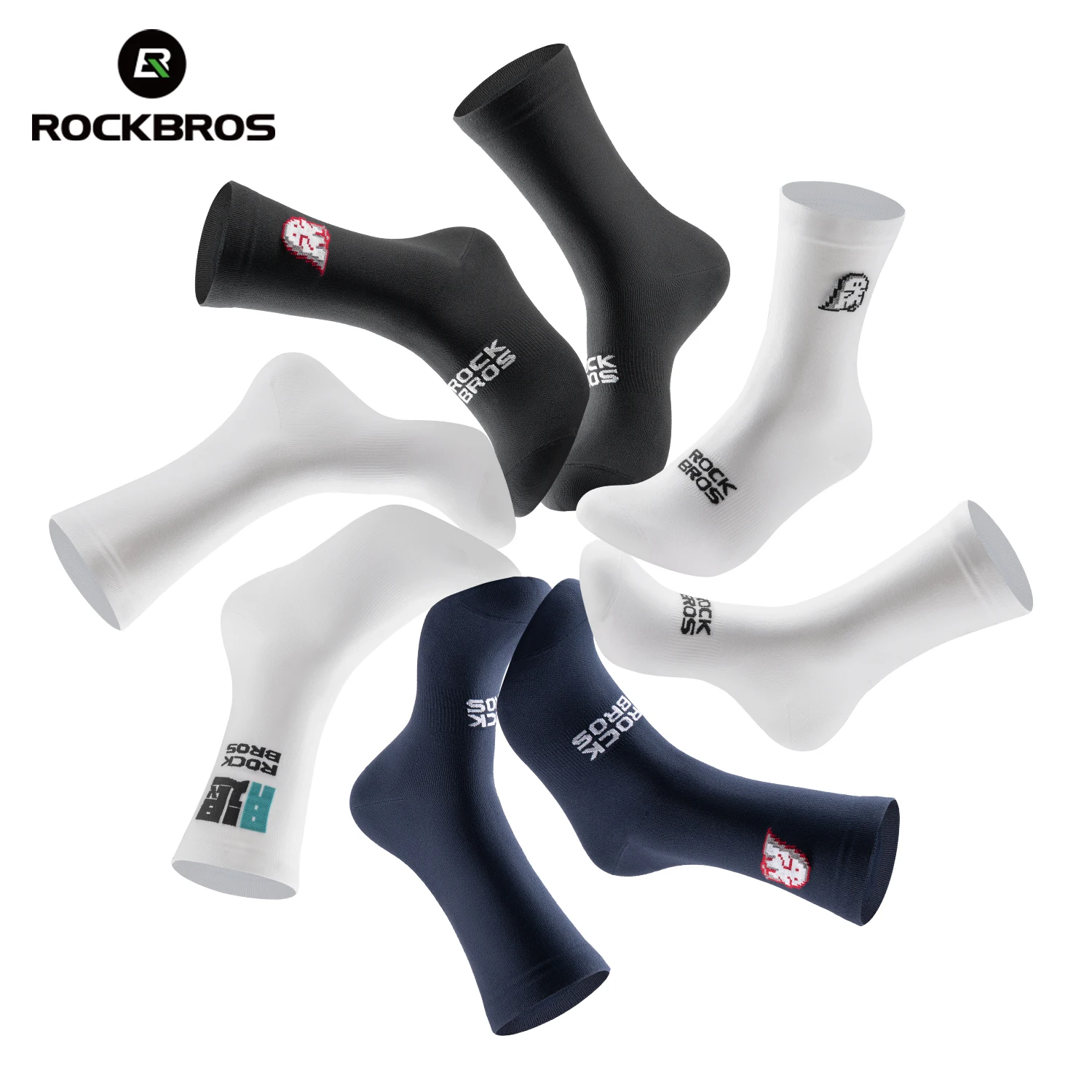 ROCKBROS الدراجات الجوارب تنفس النايلون غير الرطبة الجوارب الجلد ودية الدراجة جوارب رياضية في الهواء الطلق امتصاص الرطوبة الجوارب
