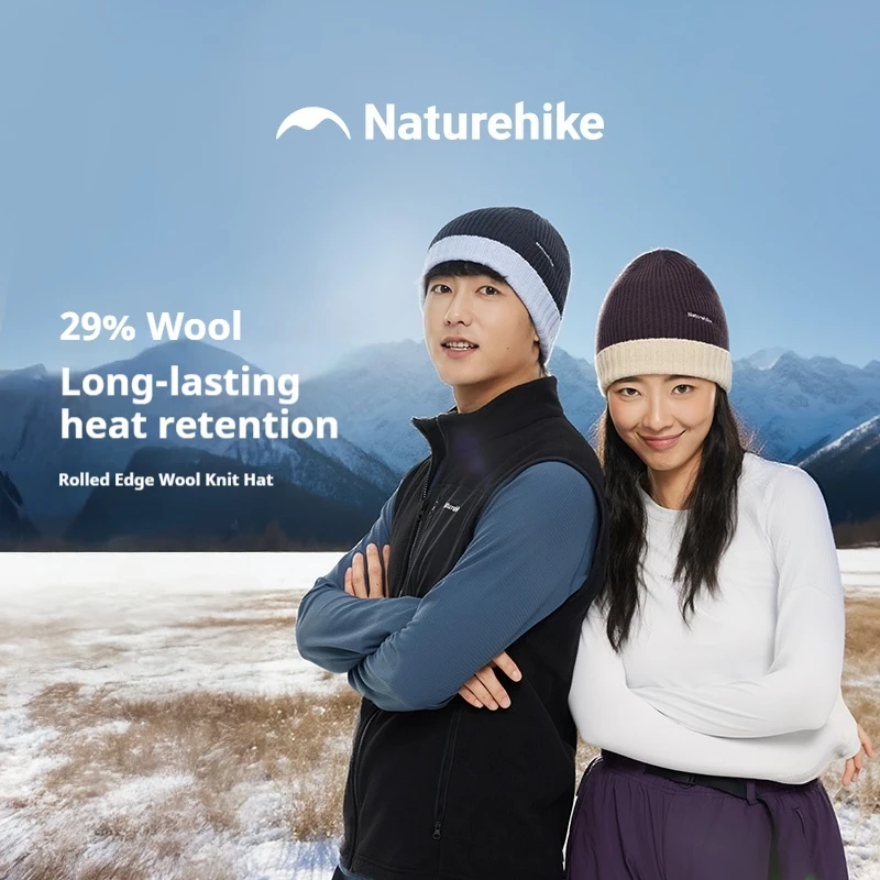 

Naturehike унисекс уличная зимняя шерстяная вязаная шапка с удобной эластичной защитой ушей с манжетами, сохраняет тепло для холодной погоды