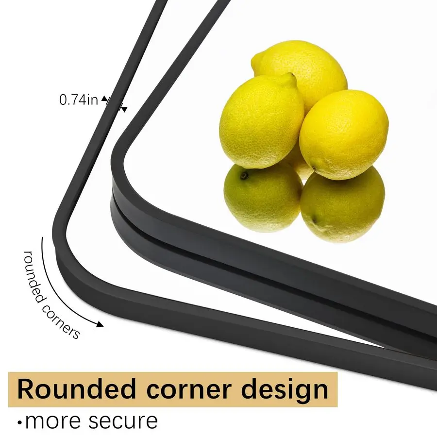 x 55Bathroom Mirror, Matte Black Wall Mirror with Metal Frame, Decorative Rectangular Vanity Mirror for Bedroom Bathroom Living