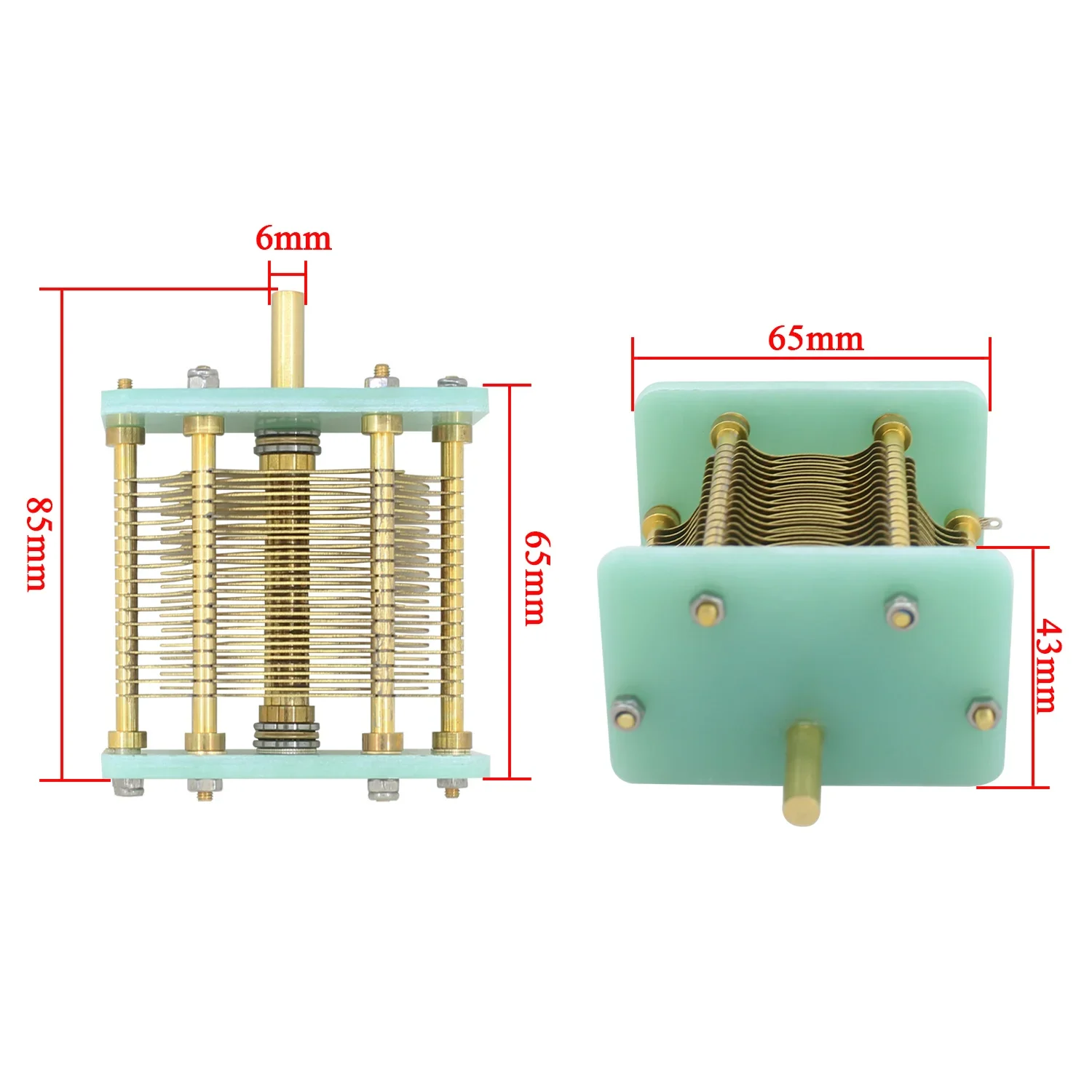 1PC Single section variable capacitor 10-330PF Air variable capacitor for 150W sky tuning circuit Electrical Instruments