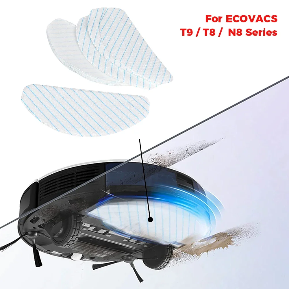 100 قطعة قماش ممسحة قوية يمكن التخلص منها لـ Ecovacs Deebot Ozmo T8 T8 + T8 AIVI T8 Max T9 T9 + T9 AIVI N8 N8 + N8 Pro N8 Pro + Robot Vacuum