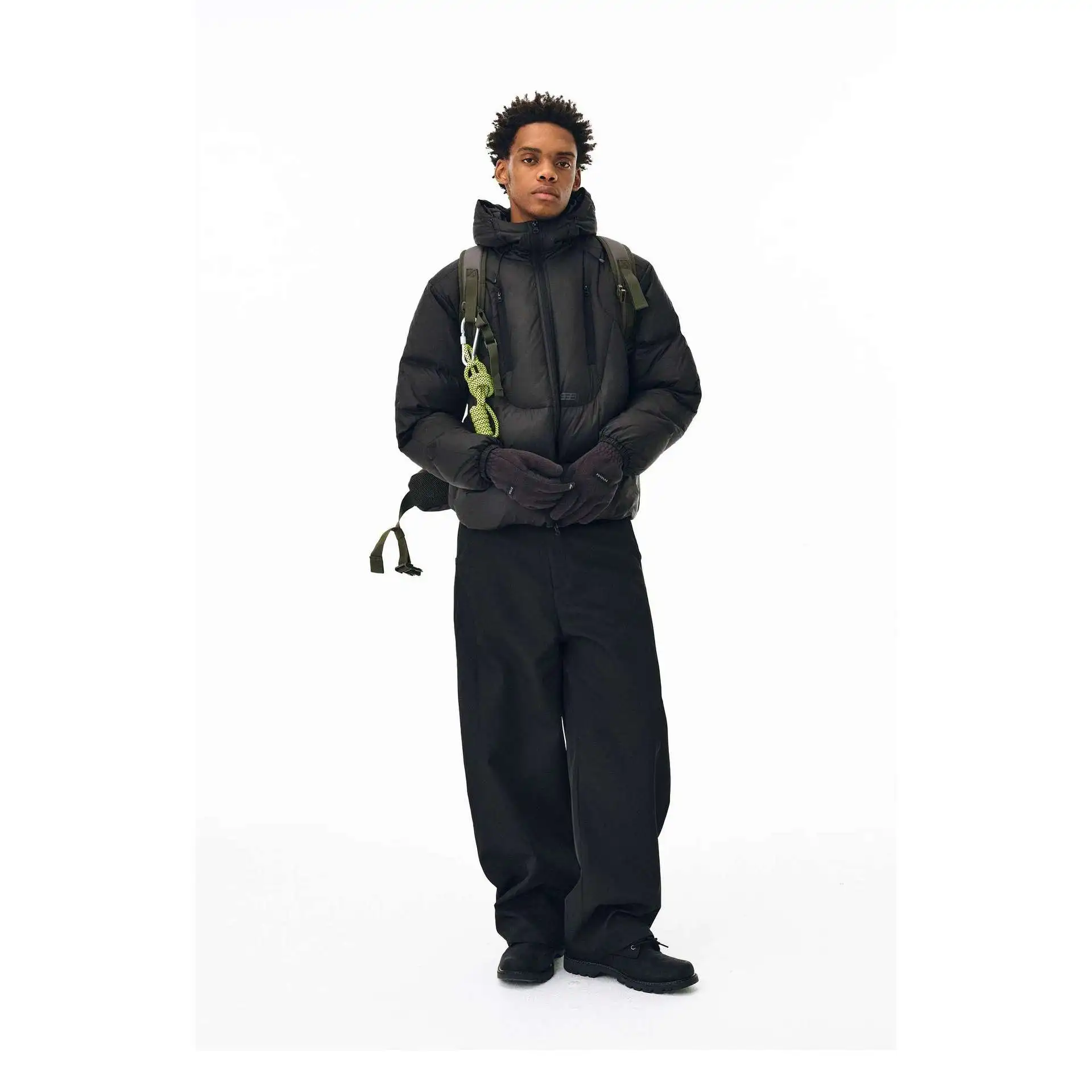 Autumn Winter Patchwork Puffer Jacket Korean High-end Men Women Clothing Standing Collar Warm Hooded Short Cotton Clothing Loose