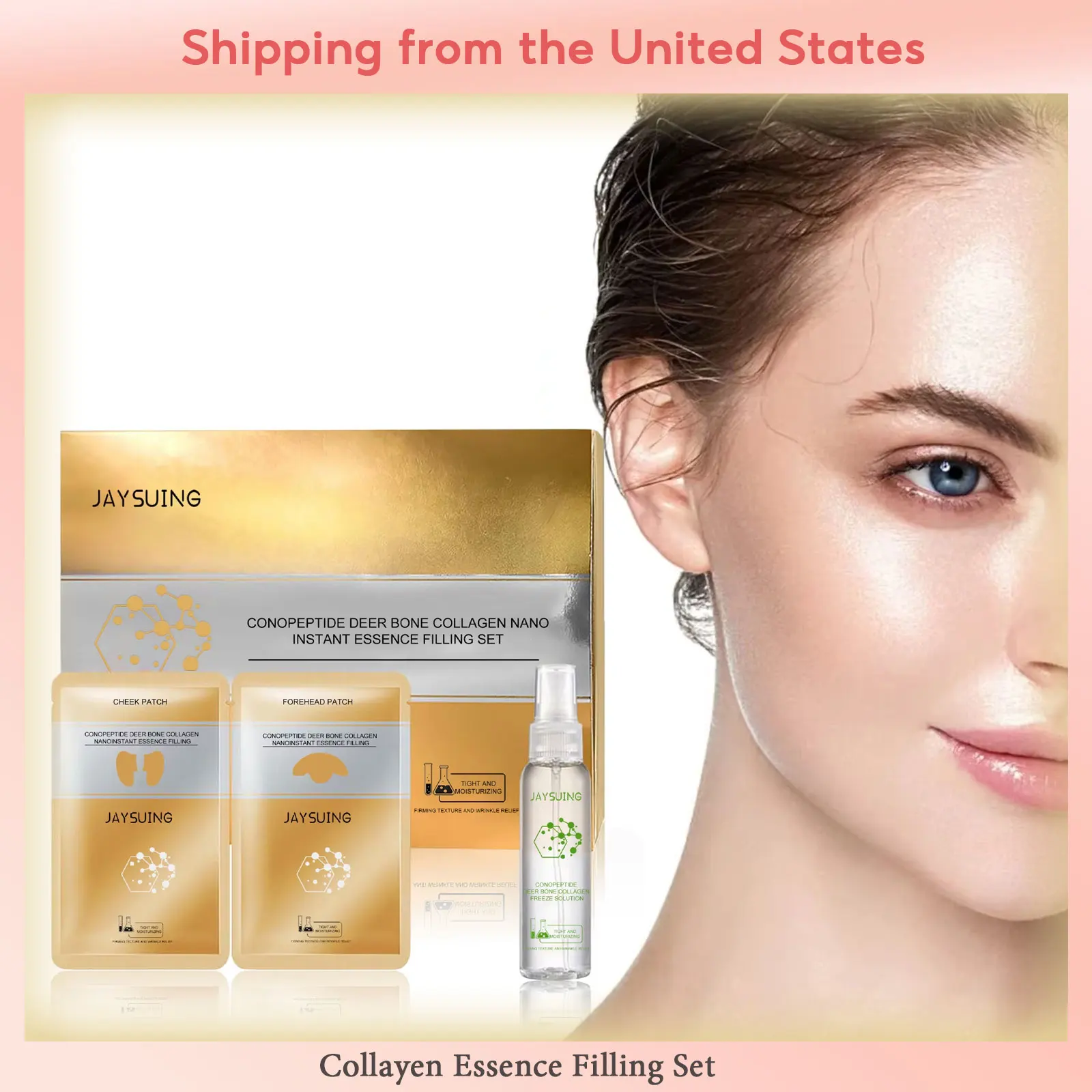 

Collagen Essence Kit Peptide Deer Bone Dilutes Dark Sp-ots Fine Lines Shrink Pore Whiten-ing Tighten Facial Filling Set