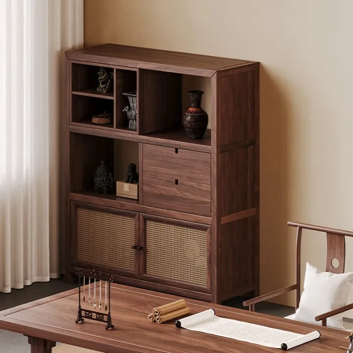 

Living room wall storage cabinet new Chinese home Bogu shelf locker 92*33*110cm