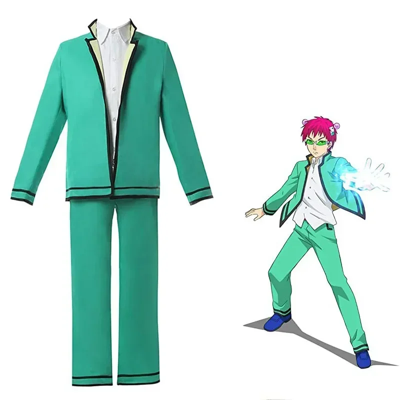 Anime Saimu Kuzuo Disaster Life K- Nan Role-playing Props Saiki Kusuo Wig Hairpin Glasses Uniform Top and Pants