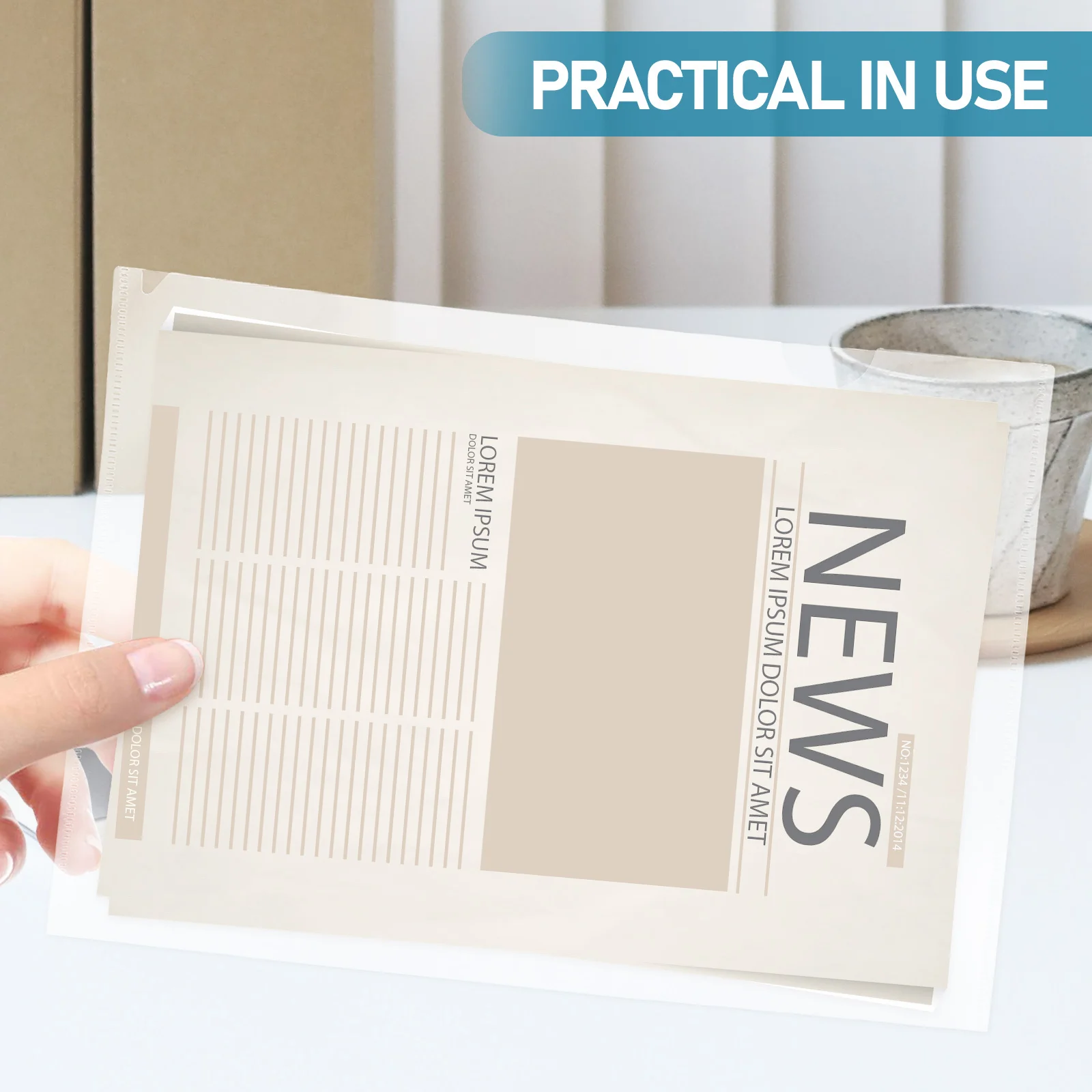 Soporte de papel transparente A4 para estudio de oficina, carpeta de documentos portátil, bolsa de archivo, sello de tres lados, Material Pp ligero, 10 Uds.