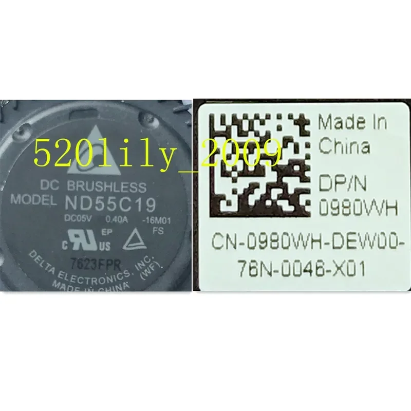 for DELL XPS 13 9370 9380 P82G Cooling CPU Fan for CN-0980WH