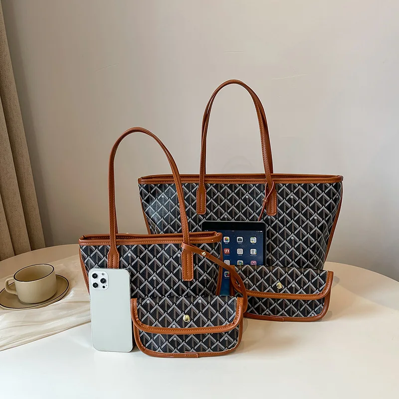 Bolso de mano bolso de compras clásico bolso de gran capacidad dos maletas bolso de hombro versátil