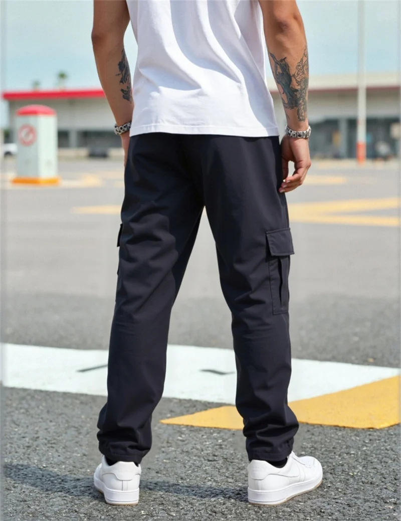 spring autumn Men's Cargo Pants quick-drying men's sweatpants Multi-Pocket straight pants Outdoor Sport Solid Color men Trousers