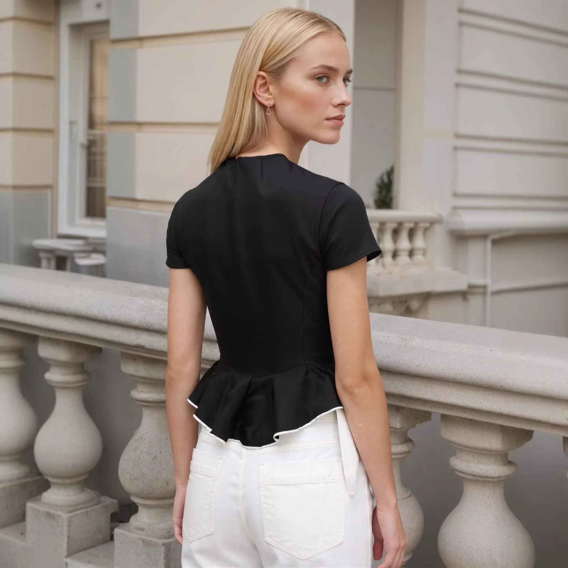 Women's Long Sleeved Cardigan Jacket European American Style Zipper Stand up Collar Threaded Spicy Girls Sli Design