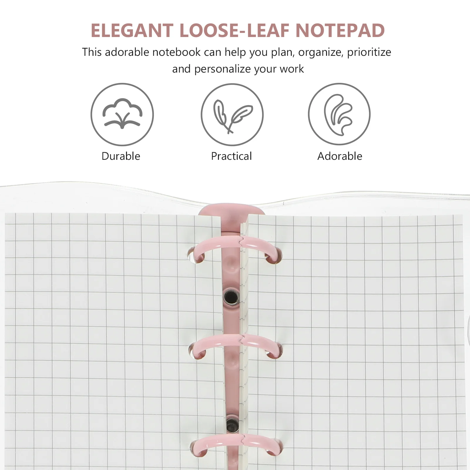 

2 Sets Portable 3 Ring Binder Loose-Leaf Notebook For Travel Diary Agenda Planning Detachable Notepad Lovely Patterns Decorative