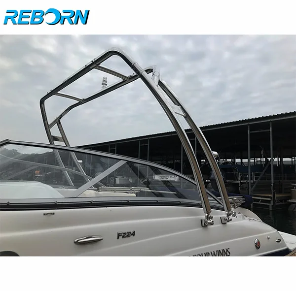 Reborn Launch Boat Wakeboard Tower Plus Pro3 Foldable Tower Bimini Top