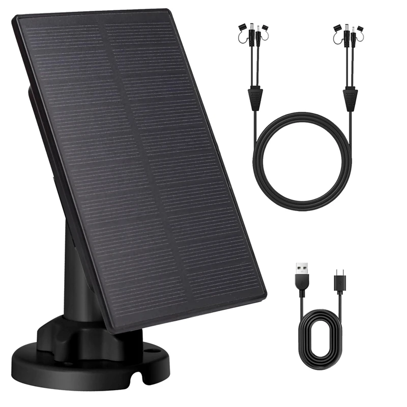 RISE-12V/1A 6V/2A Solar Panel Micro-USB+Type-C Outdoor Solar Cells Charger Solar Panels For Security Camera Home Light System