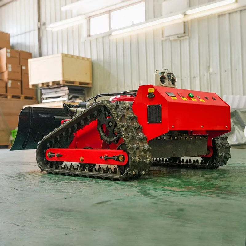 Sell CE & EPA Certified  Small Lawn Mowers Farm Tracked Remote-controlled Lawn Mowers With Bulldozer Blade