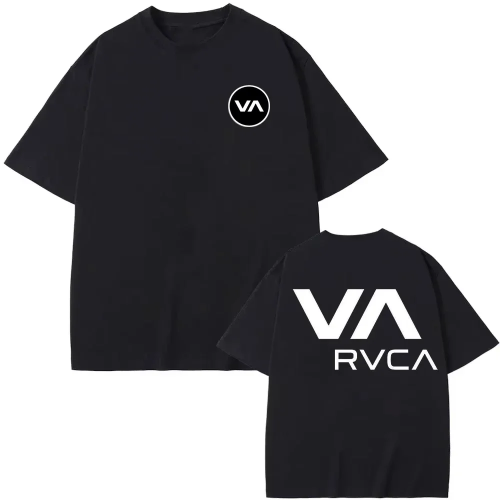 RVCA T-shirt noir T-shirt d'été en coton à manches courtes mode hommes femmes Design marque T-shirt haut vêtements de rue