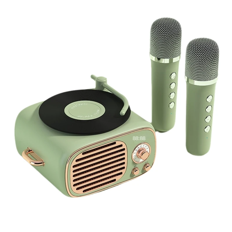 

DYJ-zpOld Fashioned Vintage A Small Bluetooth Speakers with Clock Portable Mini Bluetooth Speakers with Wireless Microphone