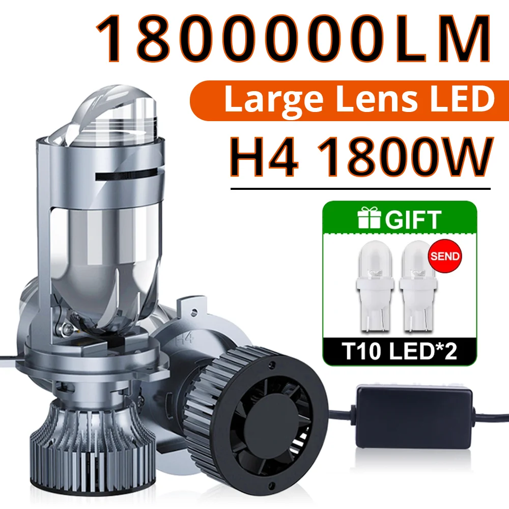 

Automotive H4 Bi Projector Car LED Headlight Bulb Lens Motorcycle STG PTF Dual Beam Lenses LED Lights 12V 24V 1800W 1800000LM H7