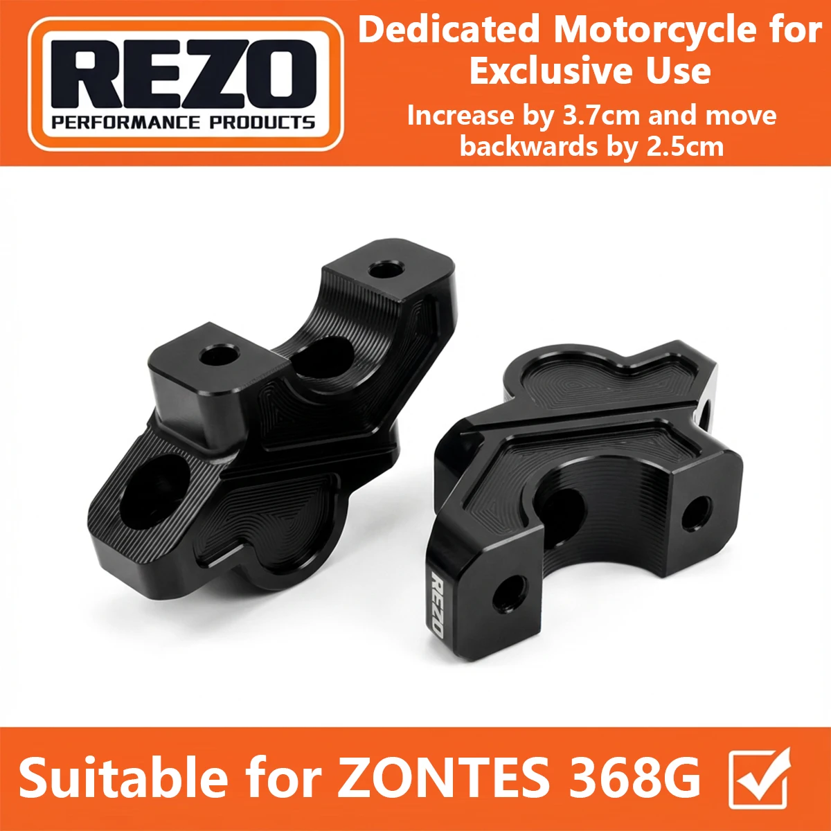 Motorcycle Aluminum Handlebar Riser Block Extension Increase Height and Shift Backward to Improve Riding Posture for ZONTES 368G