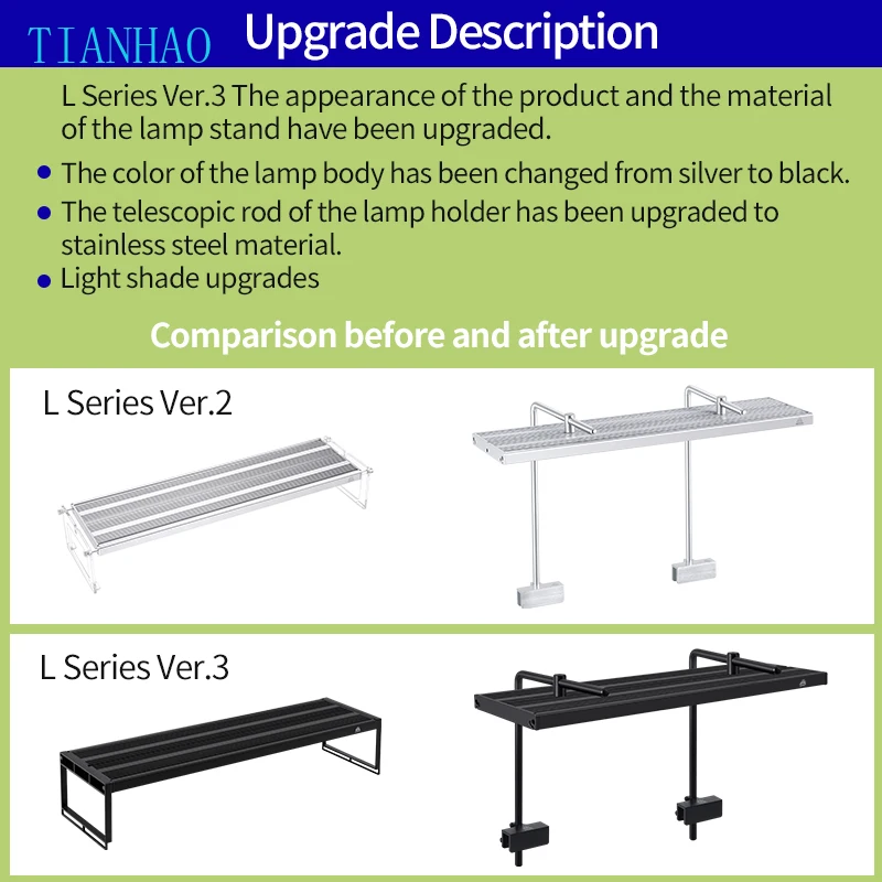 WEEK AQUA L Series APP التحكم باهتة ومؤقت RRB + UVA إضاءة حوض السمك مصباح ليد مزروع #4