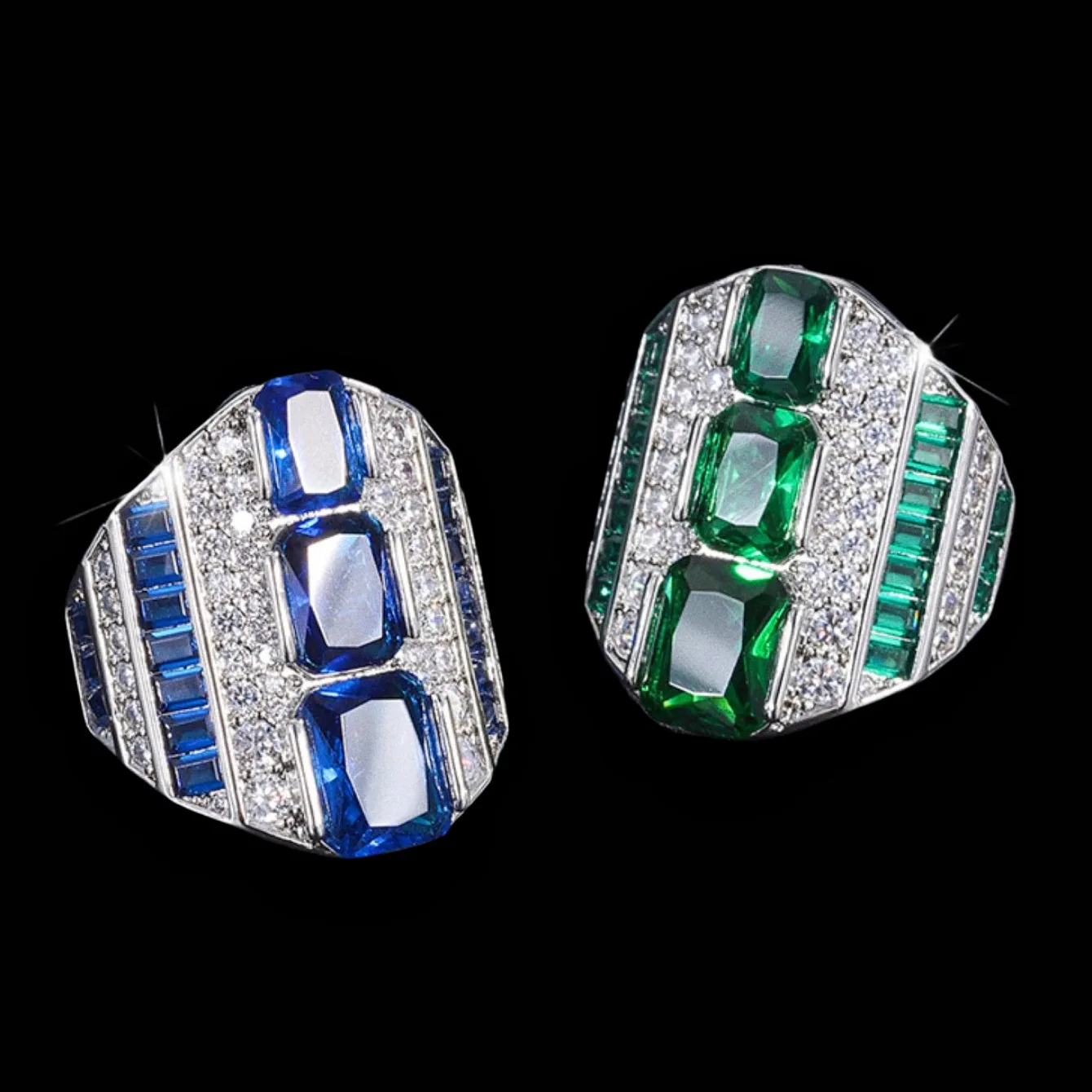 

Vintage Gemstone Rings for Women Sapphire Emerald Lab Diamond Wedding Band Party Cocktail Fine Jewelry Accessories Birthday Gift