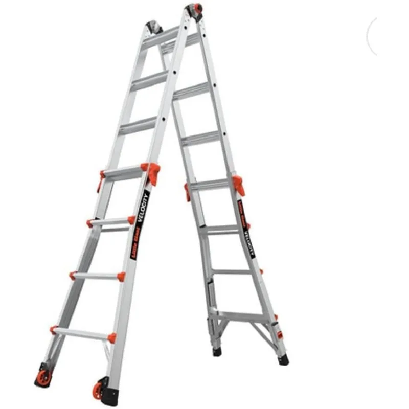 

Ladder Systems, Velocity with Wheels, M17, 17 Ft, Multi-Position Ladder, Ratchetâ„¢ leg levelers, Aluminum, Type 1A