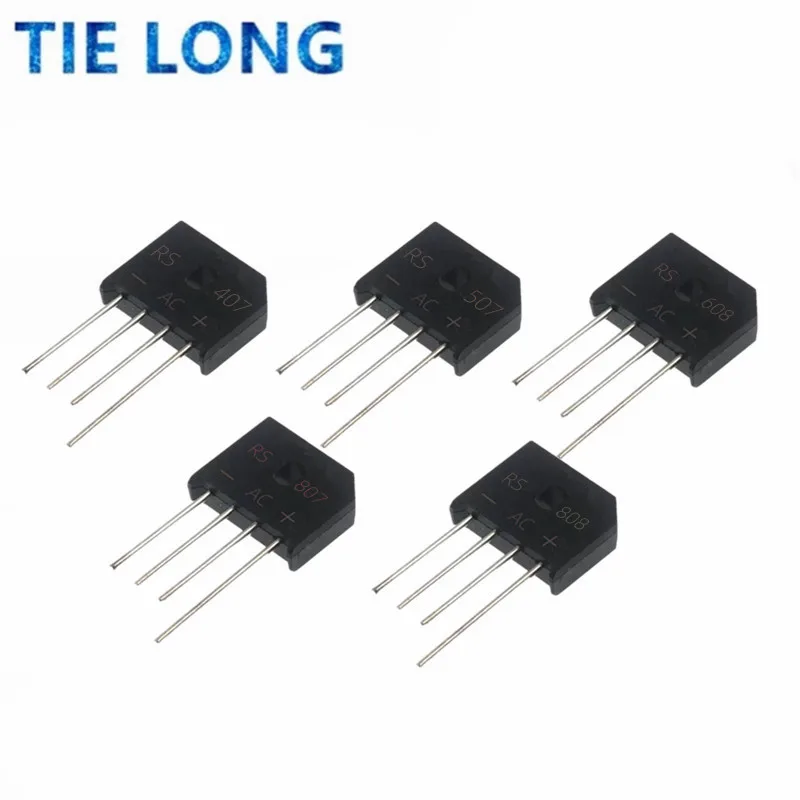 5PCS RS407 RS507 RS608 RS808 DIP ZIP-4 Bridge Rectifier 2A 700V