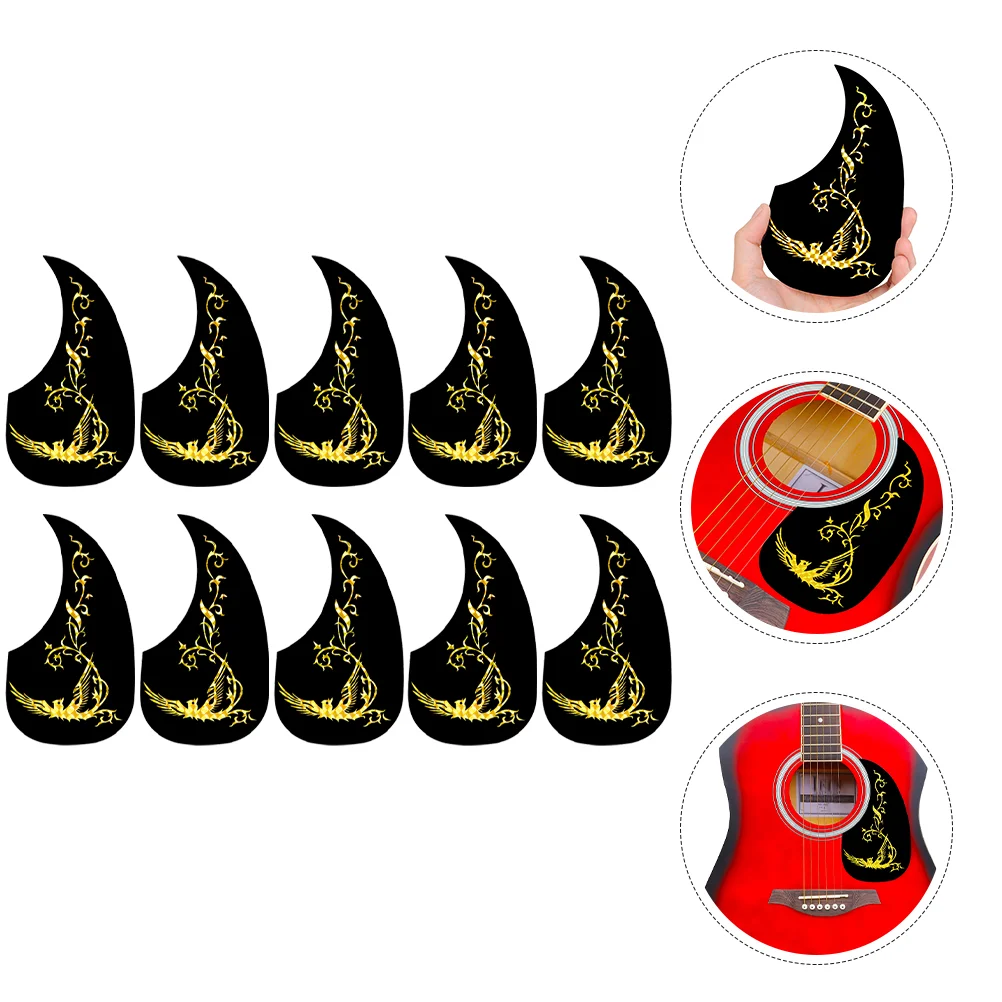 

10 Pcs Folk Guitar Pickguard Acoustic Protector Sticker for Scrapper Pickup Picks Parts Plastic Pvc Decal