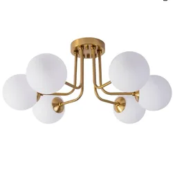 Nordic Bedroom Living Room Ceiling Light Modern Entrance White Glass Ball Light Embedded Aisle Wrought Iron Lamps