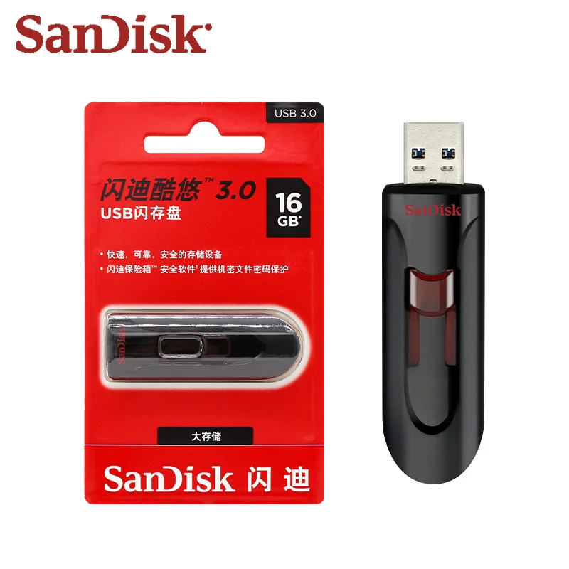 Memoria USB Z600 16GB 32GB 64GB 128GB 256GB SanDisk CRUZER GLIDE 3.0 UNIDAD FLASH USB Pendrive con software de cifrado
