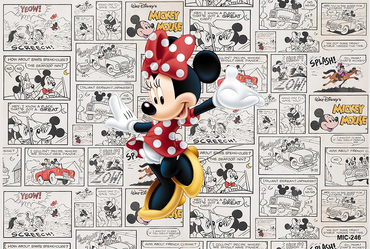 Birthday Party Comic Books Backgrounds Disney Cartoon Mickey Mouse Poster Supplies Backdrops Photocall Decorstion Custom Banner