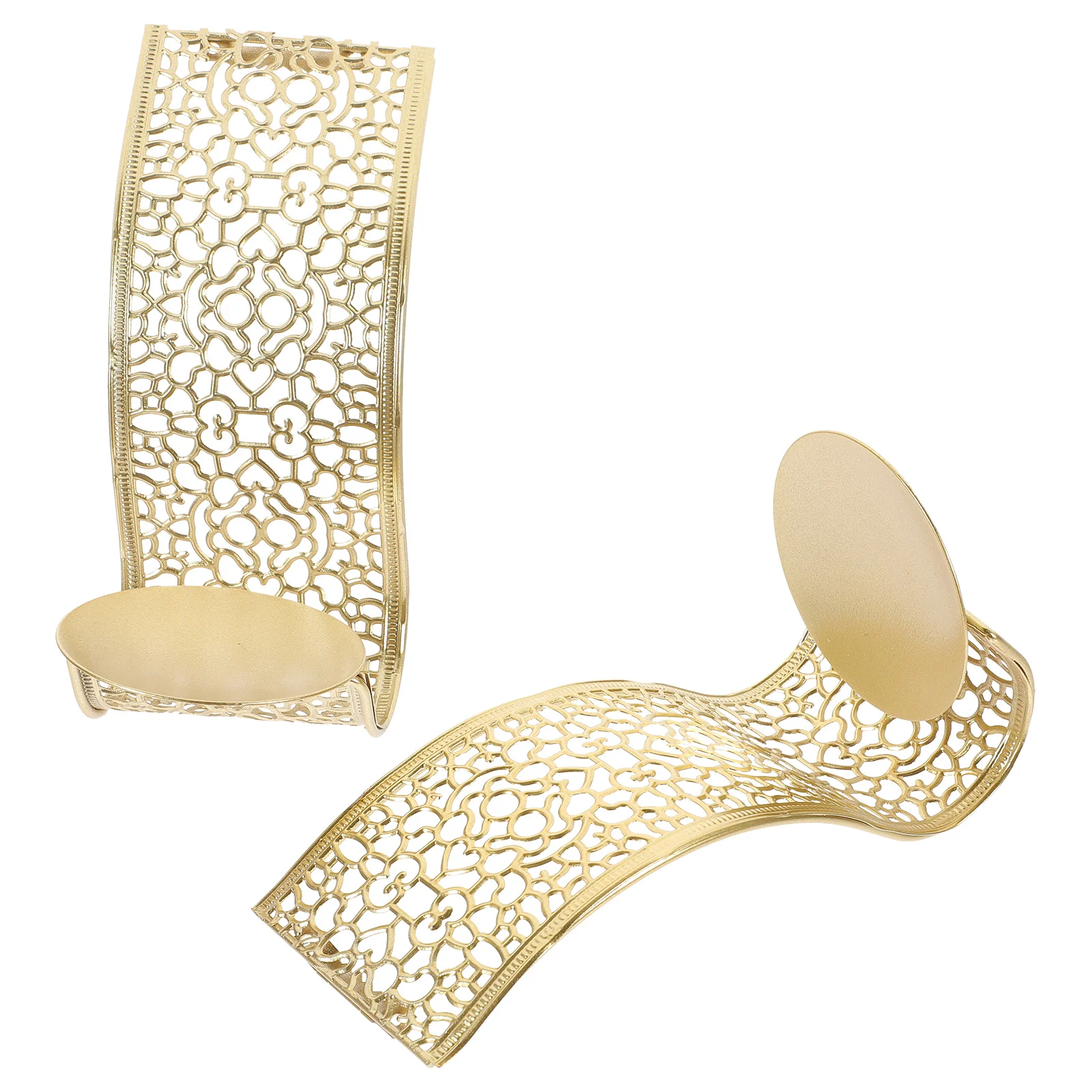 

2Pcs Wall Mounted Holder Iron Decorative Hollow Design Vintage Style for Home Living Room Office Wedding Party Ambiance