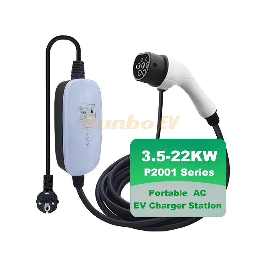 RunboEV P2001 11kw 22kw ev fast charging station pile mobile car charger fast charging 22kw car charger