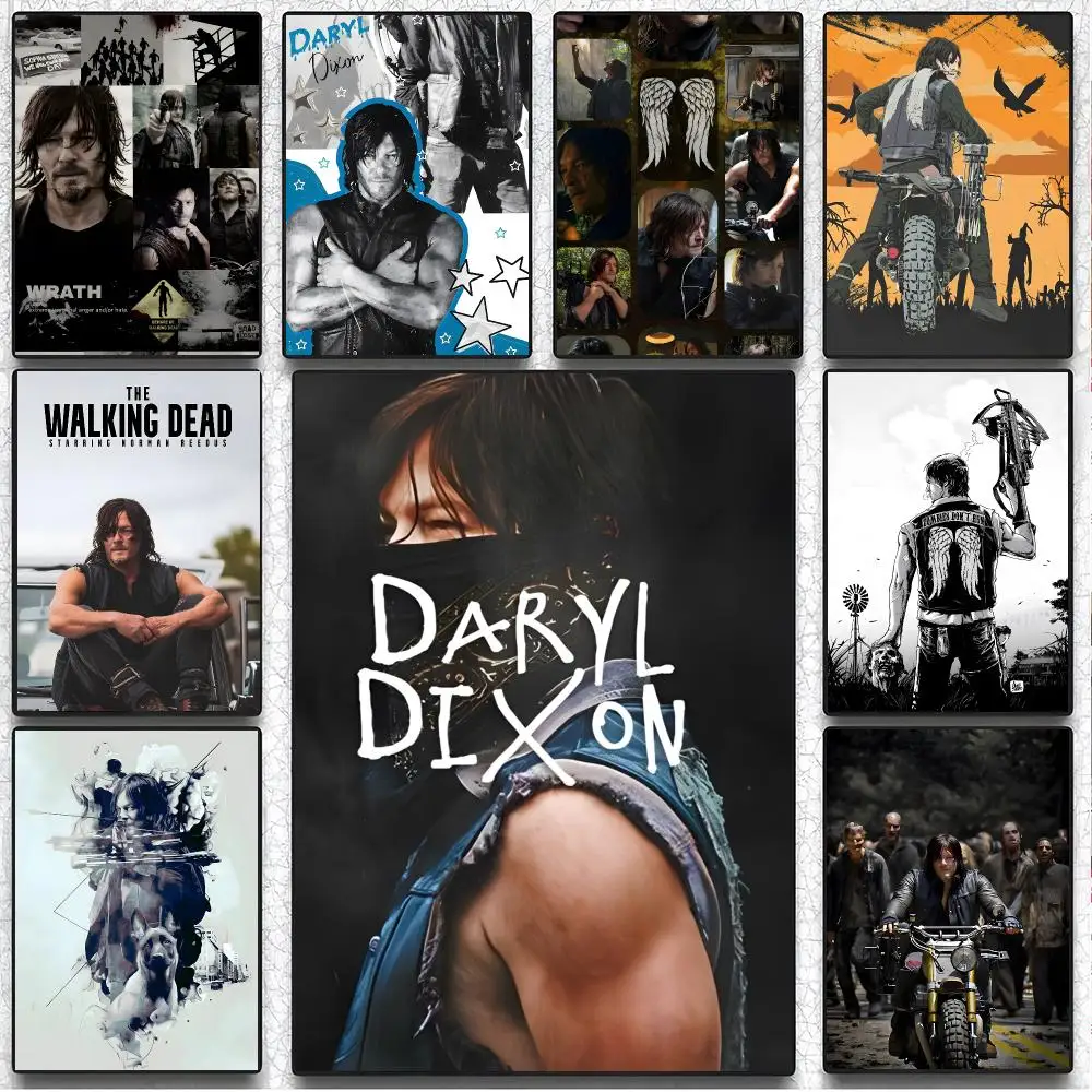 tv character T-The Walking Dead Daryl Dixon Poster Artistic Instant Peel-Off Wall Decor Setter for Bedside & Shared Room