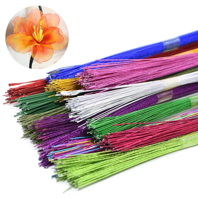 Alambre de hierro de 0,78mm de diámetro para medias, accesorio de nailon para hacer flores, 10 piezas, 80cm