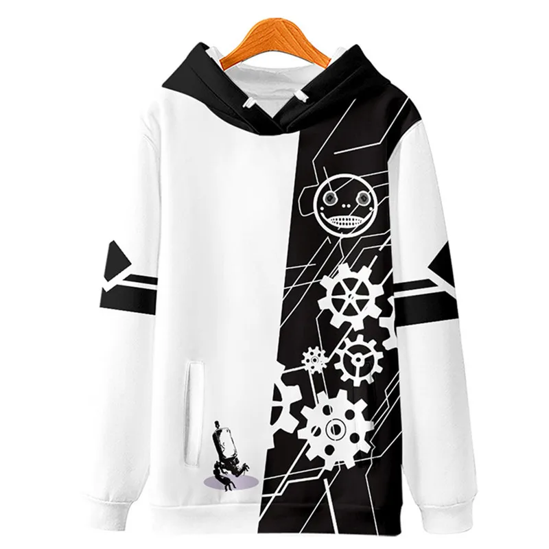 Game NieR Automata 2B YoRHa No. 2 Type B 9S YoRHa No. 9 Type S Cosplay Costume 3D Sweatshirt Men Zipper Hoodies Outwear Coat