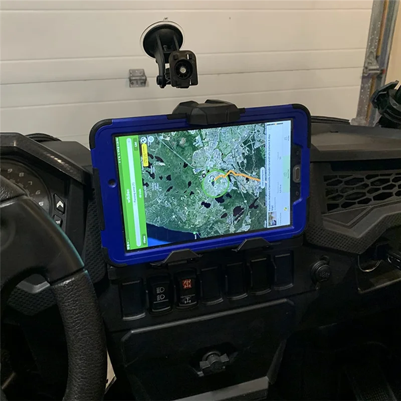 حامل لوحي BB لـ RZR XP 1000/Turbo/RZR Trail، حامل جهاز إلكتروني رياضي مع صندوق تخزين حامل الهاتف اللوحي