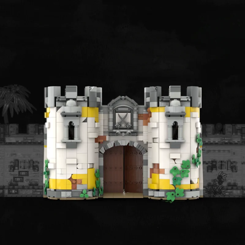 海賊要塞モデル Moc ビルディングブロック モジュール式要塞門塔モデル テクノロジーブロック クリスマス DIY おもちゃ 組み立てギフト