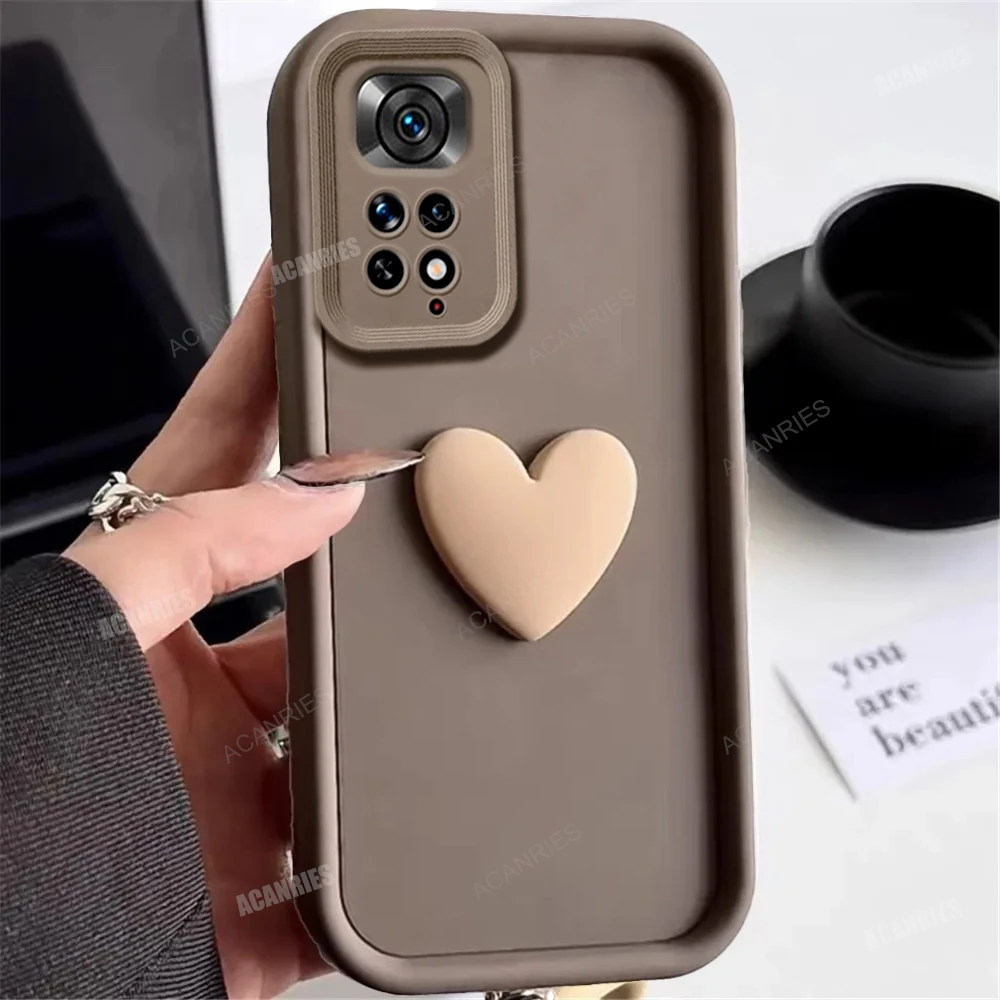 Note11 S 11pro 12s Cute Love Heart Silicone Case For Xiaomi Redmi Note 11 12 Pro 4g Plus 5g Women Matte Back Cover On 11s 12pro