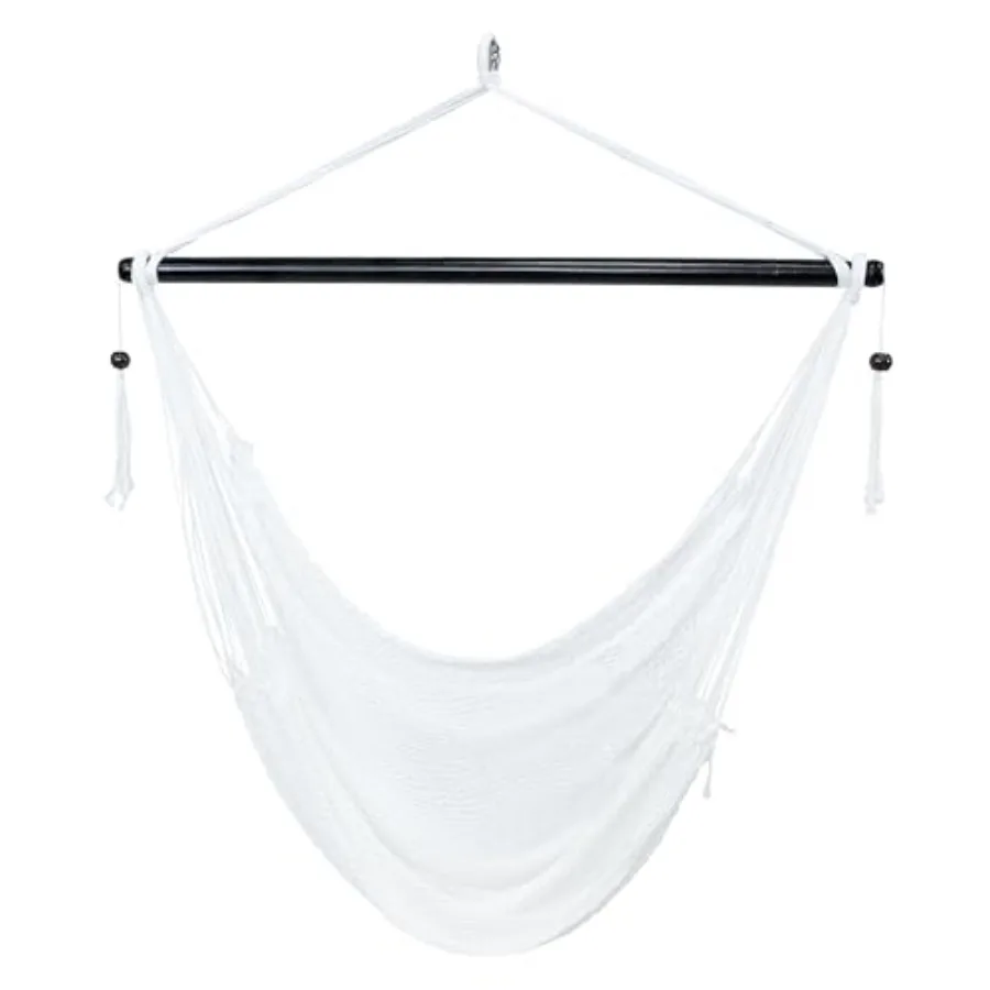 

Sunnydaze Outdoor Hammock Chair Swing for Reading - Hanging Hammock Swing for Indoor or Patio - 300lb Capacity - Caribbean XL