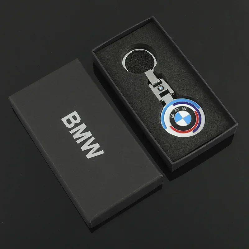 For BMW H Buckle Double-sided Enamel Metal Key Chain Advertising Car Key Ring Chain Ring Pendant Accessories