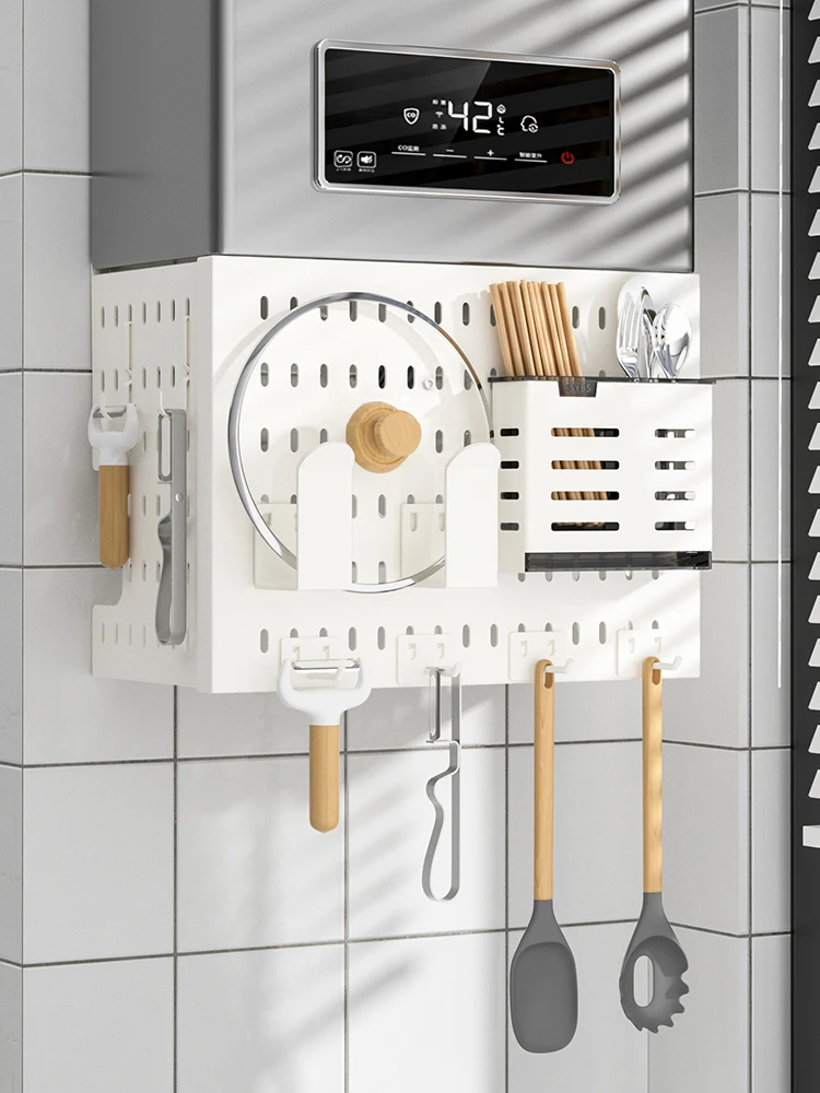 Non drilling kitchen hole plate storage rack