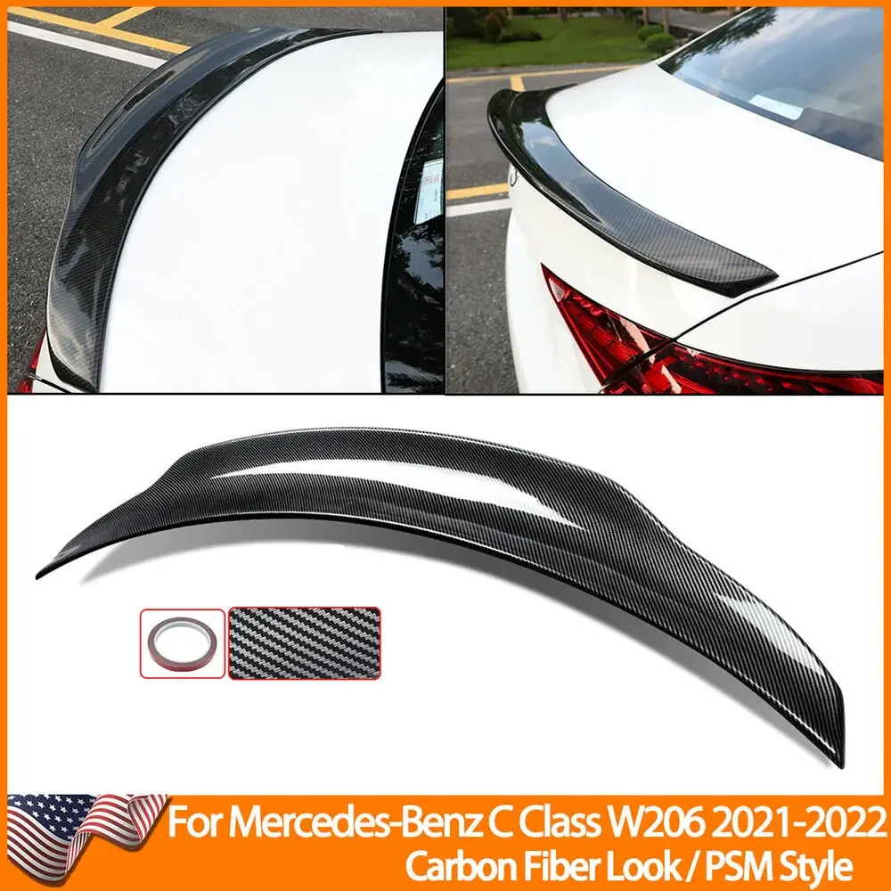 

For Mercedes-Benz W206 2021-22 PSM Style Rear Trunk Spoiler Wing Lip Carbon Look