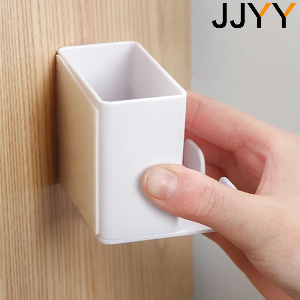 JJYY Mini Wall Mounted Storage Box Remote Control Storage Organizer Case for Mobile Phone Plug Storage Rack Stand Container 1PC