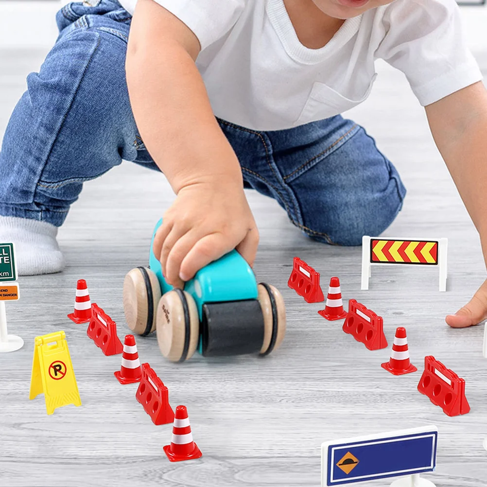 Traffic Model Sign Toy Toys Cone Simulation Road Cones Learning Plastic Signs for Kids Street