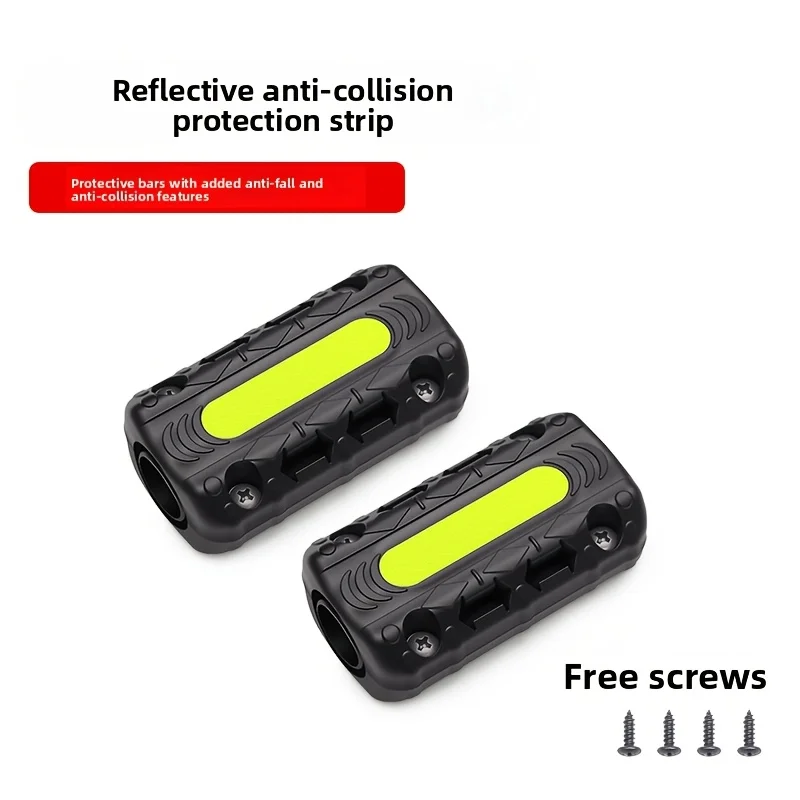 1/2 Stück Motorrad-Sturzbügelschutz, dekorativer Aufprallschutz, selbstklebender Anti-Kratz-Block mit reflektierendem Warnband – Detail 7